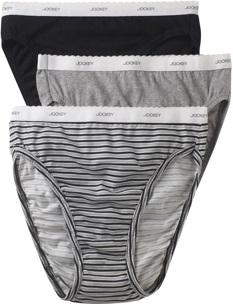 Jockey Women's Underwear Classic French Cut 3 Pack, Simple Stripe, 5