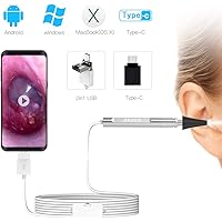 USB Otoscope-Ear Scope Camera, Anykit New Upgraded 4.3mm Diameter Visual Ear Camera HD Ear Endoscope with Earwax Cleaning Tool and 6 Adjustable LED Lights for Android and Windows & Mac.