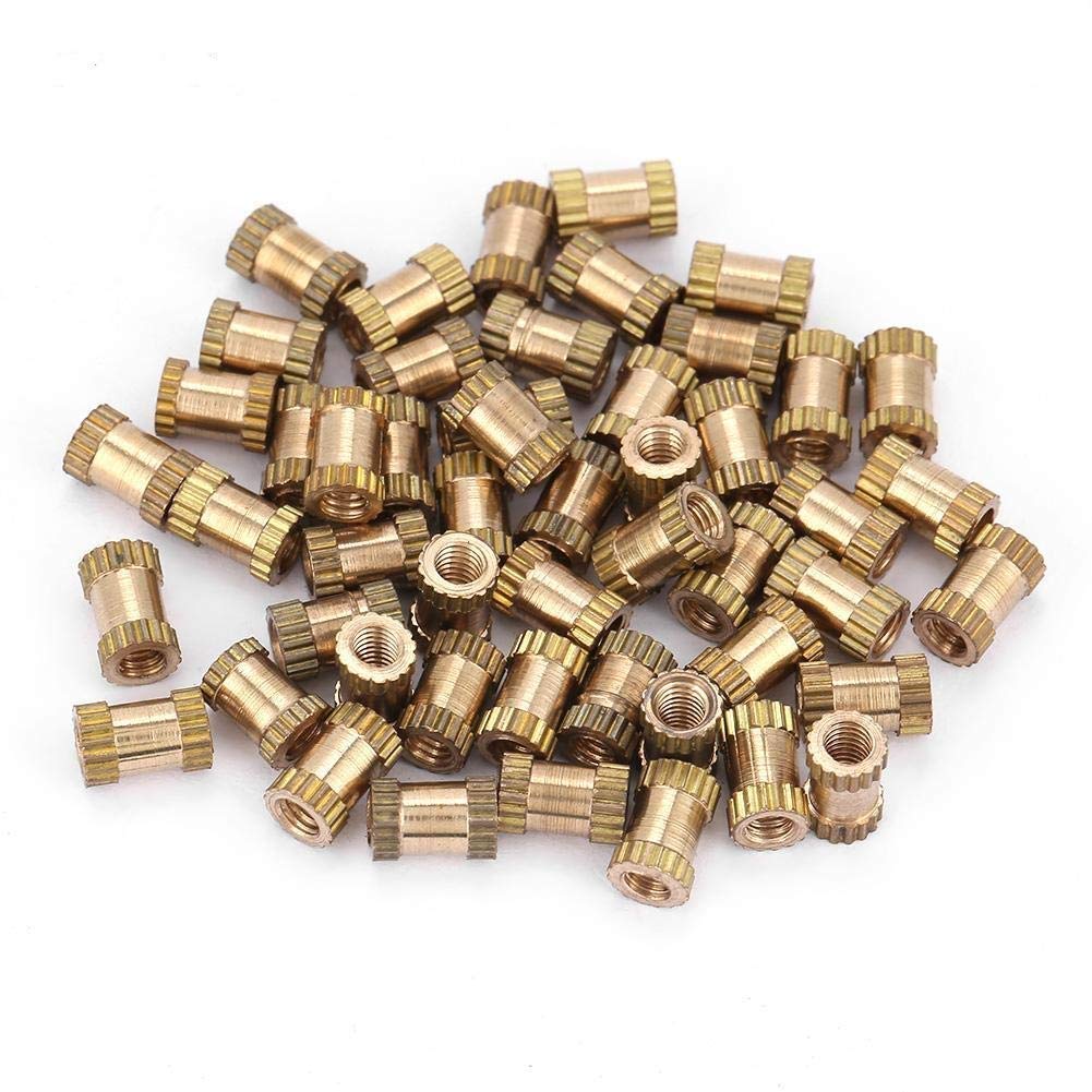 M2.5 Thread Brass Knurled Threaded Insert Embedment Nuts Assortment Kit(M2.5 * 6 * 3.5（50pcs）)