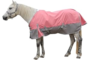 LEAFOREST 1200D Horse Blanket Waterproof Breathable Turnout (no Filling) Standard Neck Horse Sheet Pink Grey 72IN