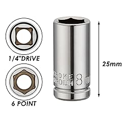 MIXPOWER 4PCS 1/4"Drive 8mm Deep&Shallow Socket, 6