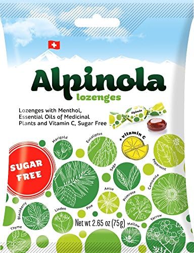 Alpinola Lozenges with Menthol, Essential Oils and Vit C, Sugar Free