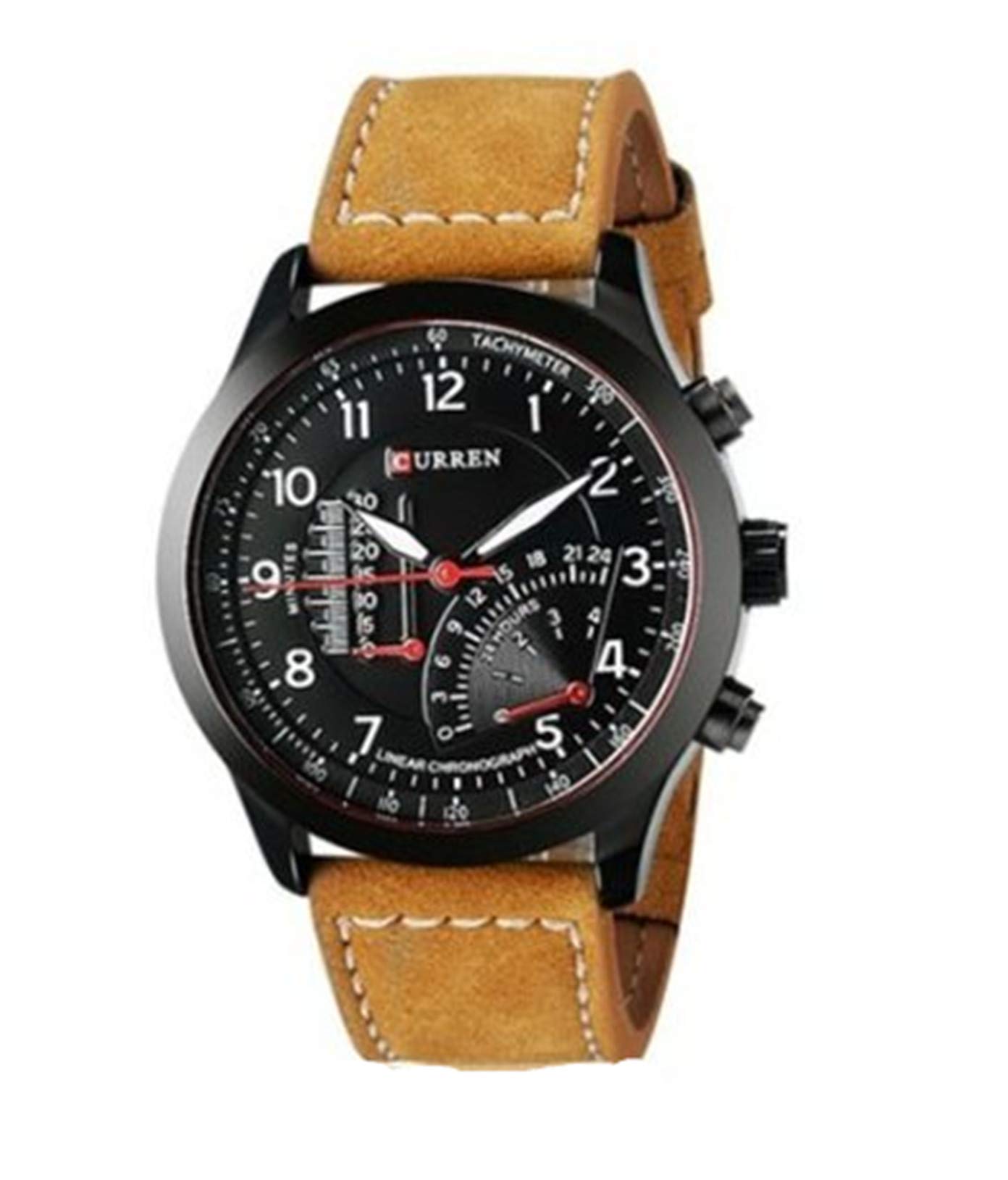 Latest Style Authentic Curren Men's Watches Sports Military Men Quartz Watch,Black