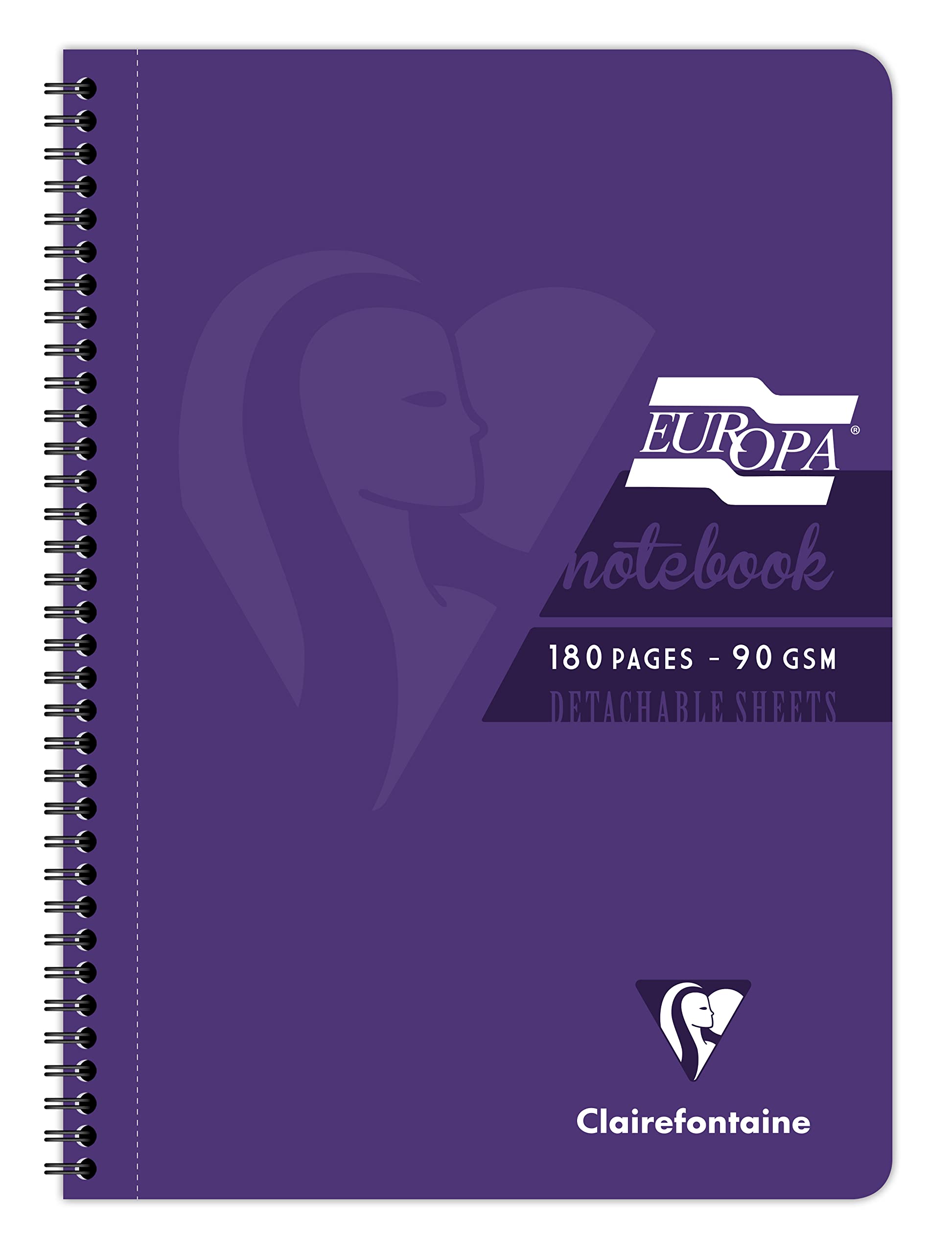 Clairefontaine A4 Notebook, 180 Pages, Purple, Pack of 5