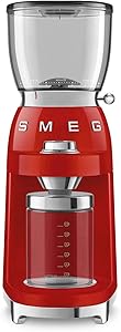 Smeg 50's Retro Style Aesthetic Coffee Grinder, CGF01 (Red)