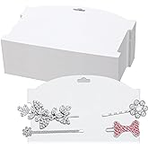 Geyee 50 Pcs Hair Clip Headband Display Cards, 7.8 x 4.8 Inch | Hair Bow Clip Holder Cardboard for Women Barrettes, Gifts Jewelry Display Accessory for Selling Storage, Organizing