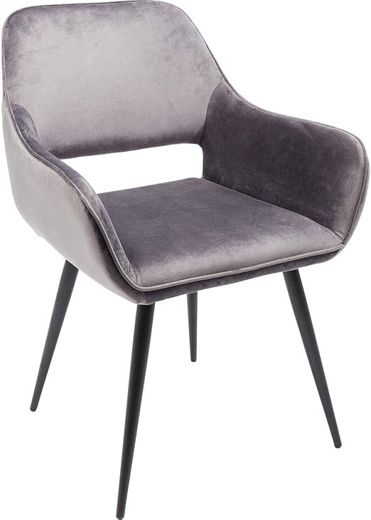 Kare Design San Francisco Armlehnstuhl Armlehnenstuhl Esszimmerstuhl Loungestuhl Edler Stuhl Mit Armlehnen Samt Grau H B T 82x58 5x61cm Amazon De Kuche Haushalt