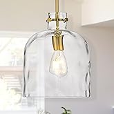 MERINEA Modern Gold Pendant Light – 10" Dome Glass Hanging Light Fixture, Single E26 Pendant Lighting for Kitchen Island, Din