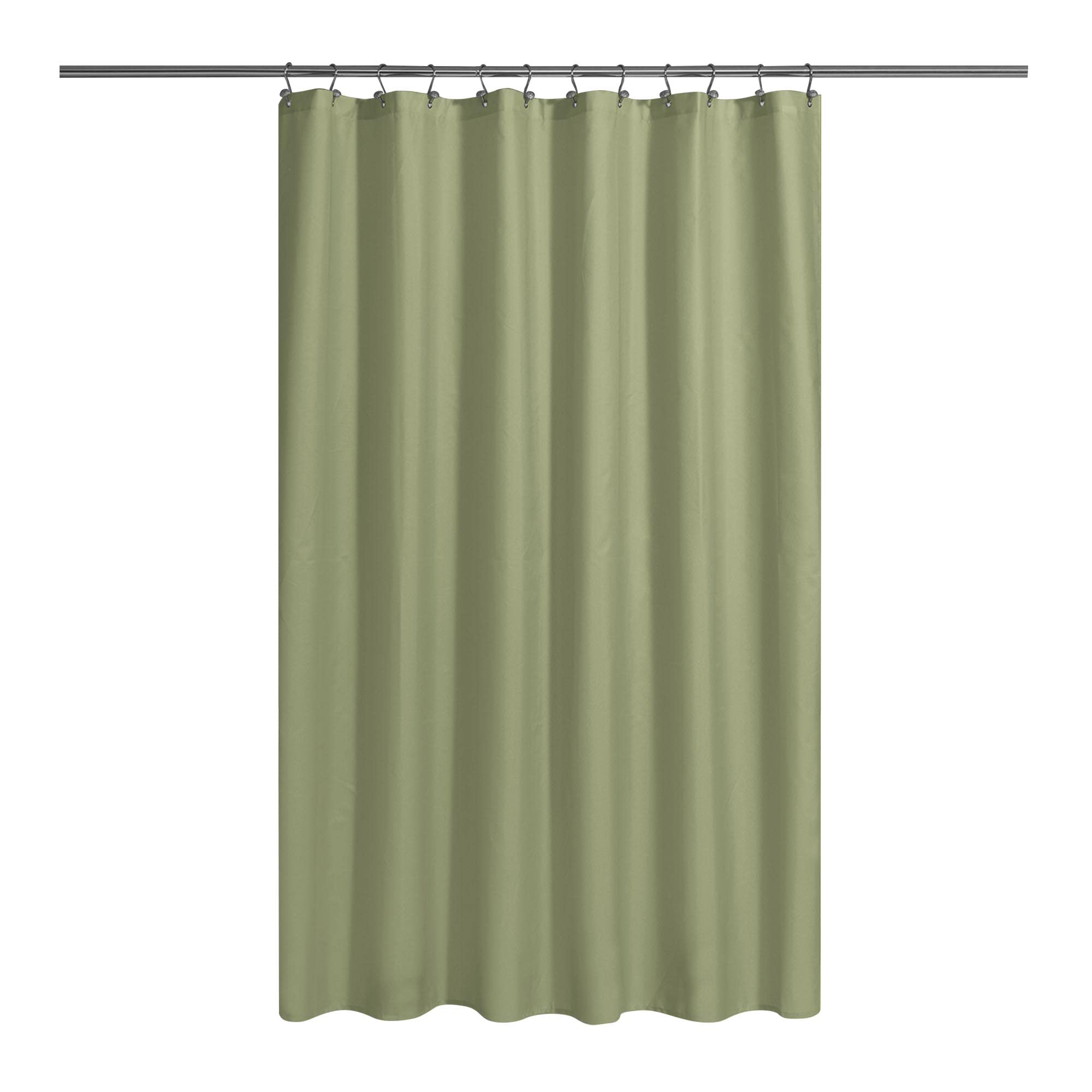 N&Y HOME Fabric Shower Curtain or Liner with Magnets Sage Green - Hotel Quality, Machine Washable, Water Repellent - Sage, 72x72