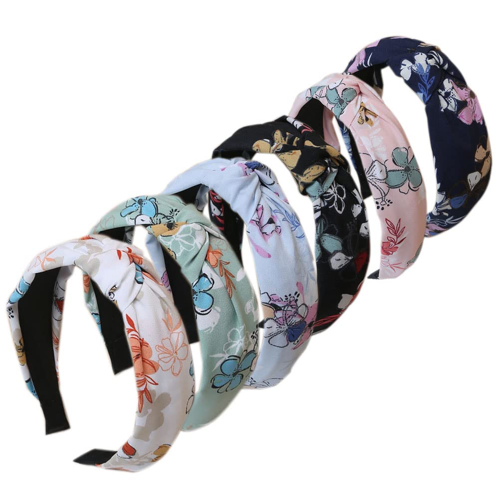 Headbands for Women's Hair Flower Printed Fabric Hair Band Elastic Knot Head band Hair Accessories for Women Girl (6HudieLan) — image 1