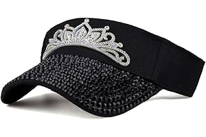 GUDESSLY Sparkle Glitter Summer Rhinestone UPF 50+ Bling Ladies Sun Visor for Women Outdoor Sports Fashion Golf Hat