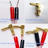 Goaycer 90 Degree Banana Plugs 24K Gold Plated 4mm Connector 12 Pack view 4