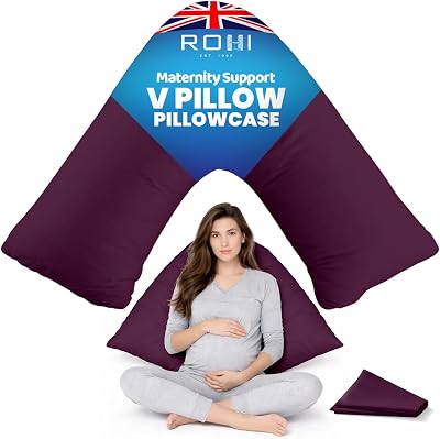 Rohi Orthopaedic V Pillowcase Only Plum 70x30cm Microfibre Anti Allergy