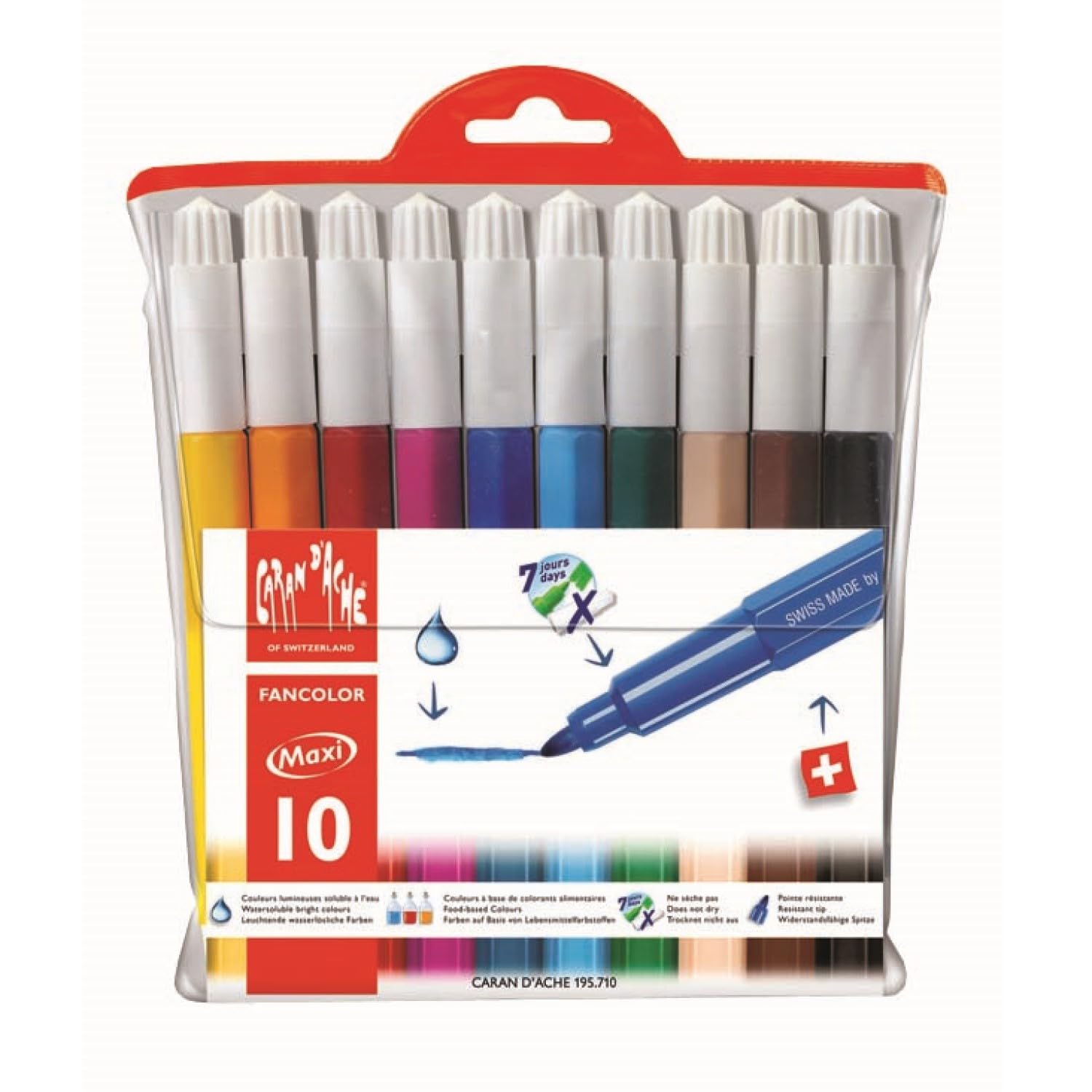 Caran Dache Wallet of 10 water-soluble maxi fibre tipped pens