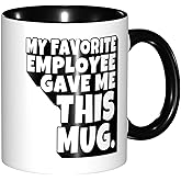 FEIMOT Bosses Mug 11Oz,Funny Birthday Gifts for Boss Men Women,My Favorite Employee Gave Me This Mug Goodbye Gifts for Worlds Best Boss Manager Ceramic Coffee Cups.