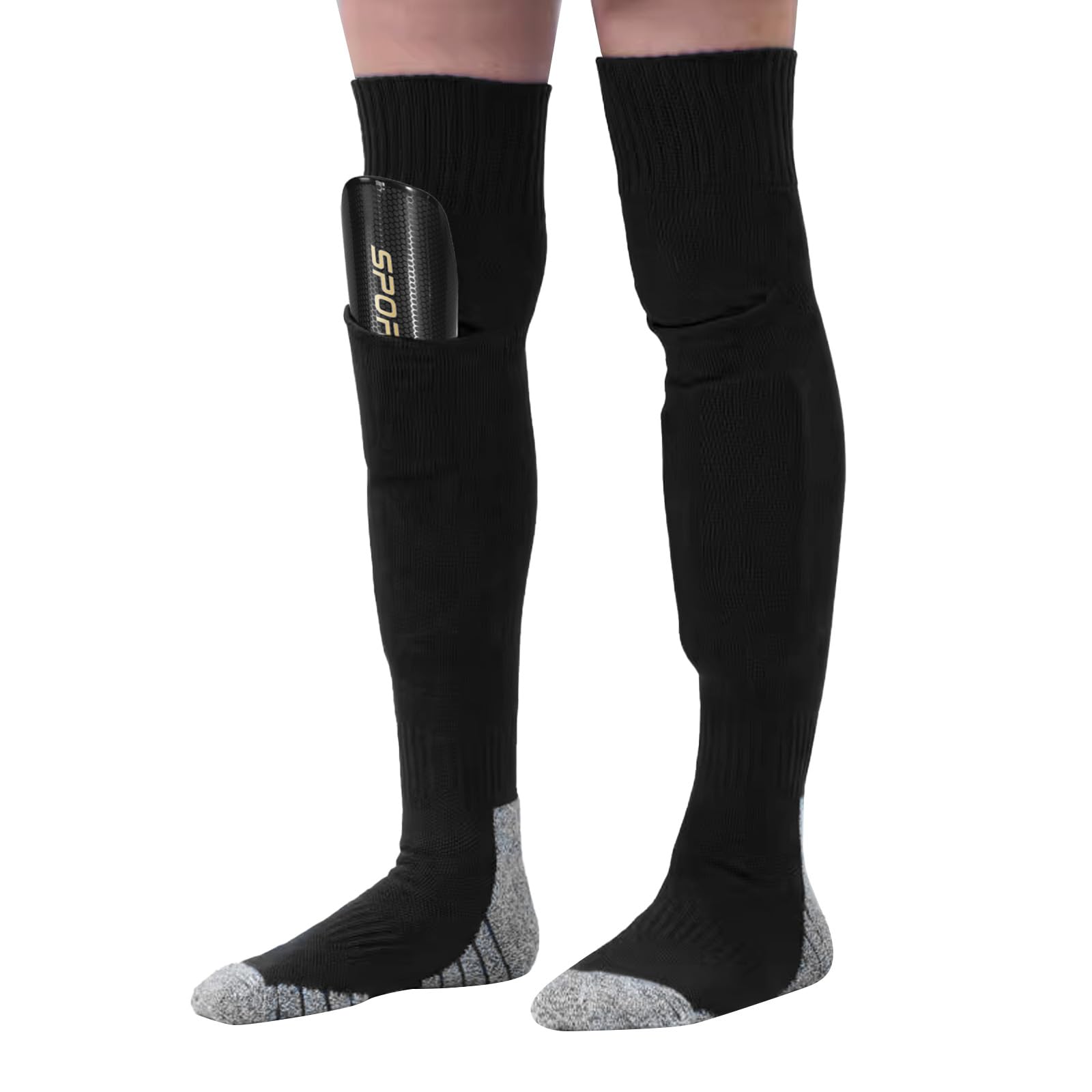 Photo 1 of Youth Soccer Shin Guard Socks, Built-in Protective Pads, Kids Knee High Football Athletic Team Socks for Boys Girls