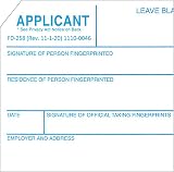 FBI Fingerprint Cards FD-258 Requester Pack of 5 view 2
