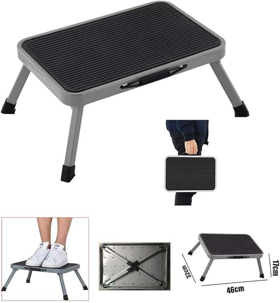 DaJun Folding Footstool with NonSlip Mats, Portable Mini