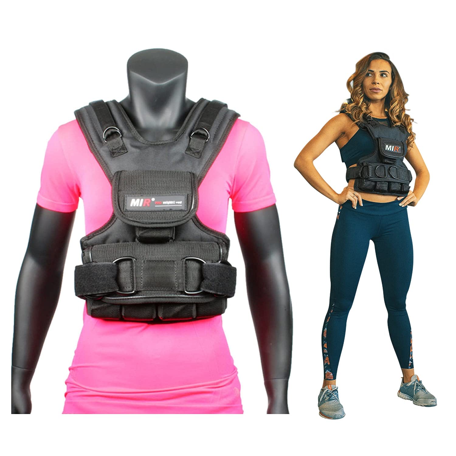 MIR 30lbs Women Adjustable Weighted Vest,Black Image