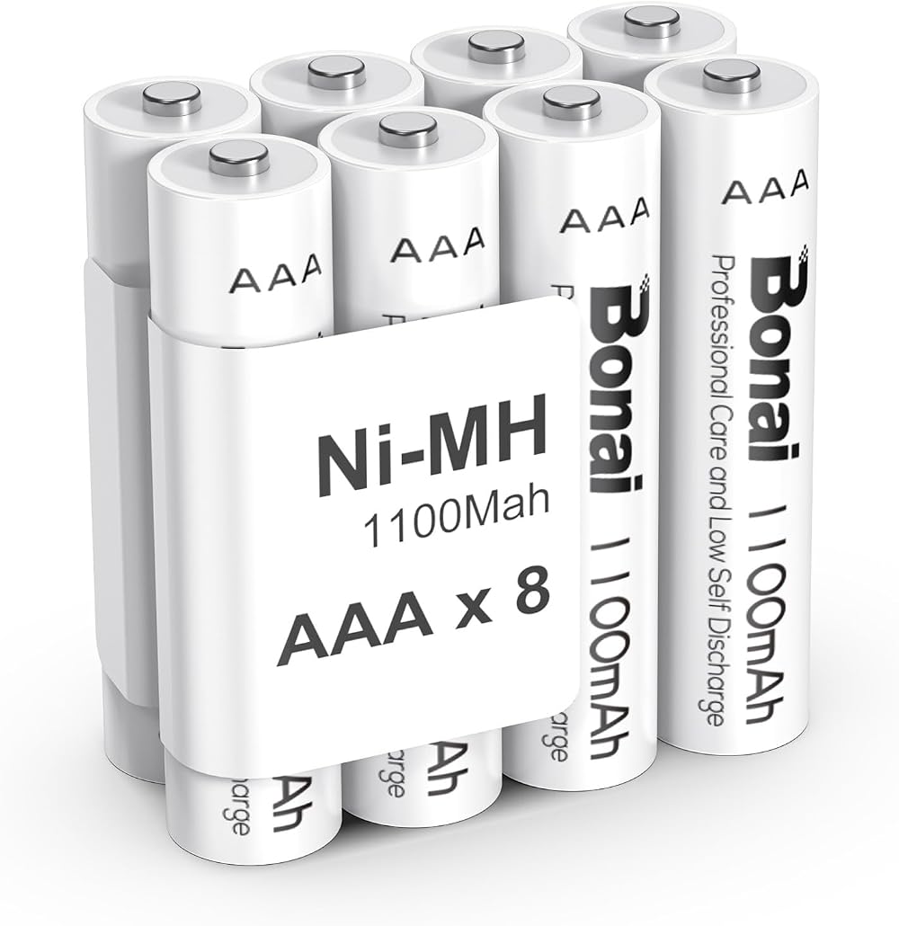 Bonai AAA Rechargeable Batteries 1100mAh Pack of 8 High Capacity