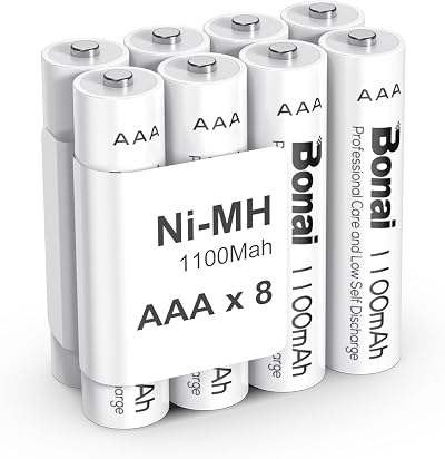 Bonai AAA Rechargeable Batteries 1100mAh Pack of 8 High Capacity