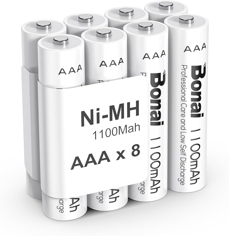 Bonai AAA Rechargeable Batteries 1100mAh Pack of 8 High Capacity