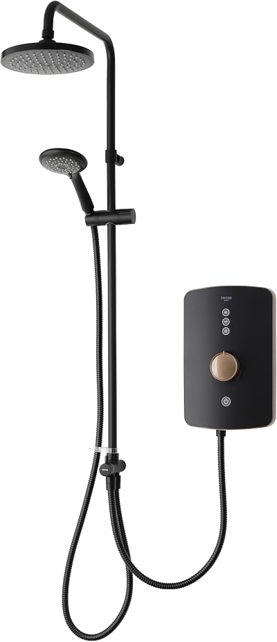 Triton Showers Amala Metallic DuElec 9.5kW Black Brushed Copper Shower