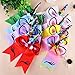 SIQUK 8 Pieces Unicorn Cheer Hair Bows with Elastic Hair Bands Colorful Unicorn Bow for Girls(Bonus: 1 pc Storage Bag)