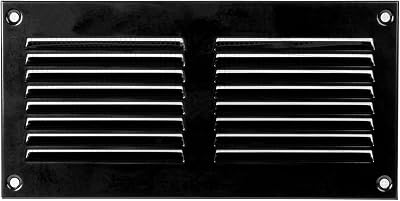 Repa Market 8x4 Black Air Vent Cover Steel Gable Wall Ceiling 200x100mm