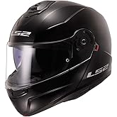LS2 Helmets Strobe II Modular Motorcycle Helmet W/SunShield (Gloss Black - X-Small)