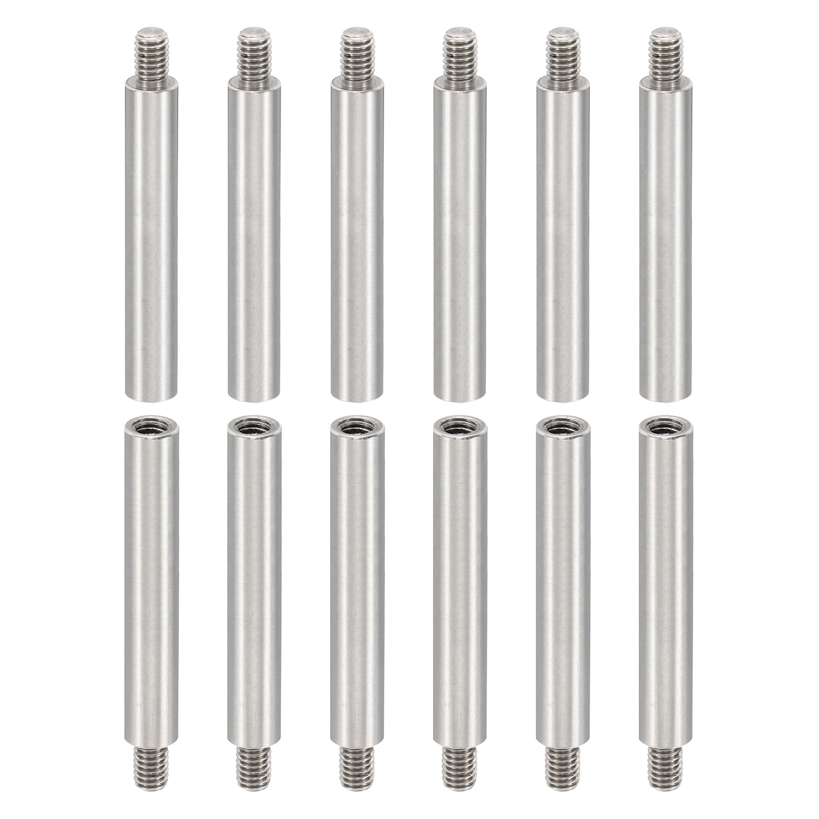 PATIKIL 12pcs M4 Standoffs, M4 40+6mm Spacer Standoffs Steel Threaded Standoffs Screws Kit 4mm ID 6mm OD Metric Male Female Thread Adapters for Circuit Board PCB RC Drones Motherboard