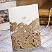 Doris Home Champange Gold Laser-cut Lace Flower Pattern Wedding Invitations Cards, 1 piece