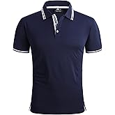 SECOOD Men's Polo Shirt Moisture Wicking Summer Short Sleeve Tennis Golf Shirts Casual Stylish