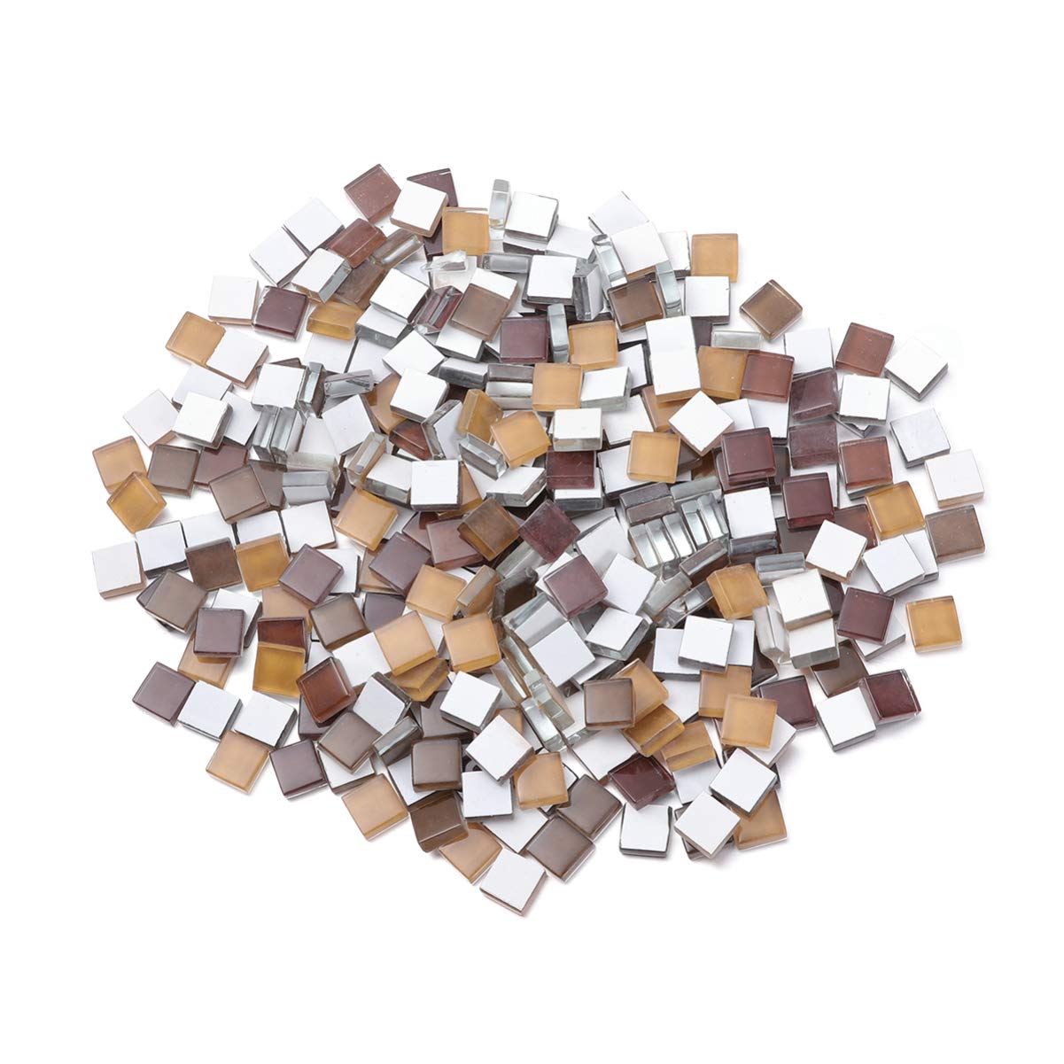 Milisten 300pcs Mosaic Tiles Square Crystal Mosaic Stones Stained Glass Tiles for Photo Frames DIY Craft Decoration Maroon