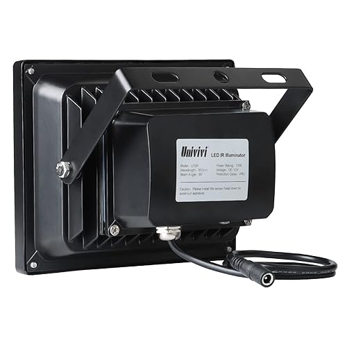 Univivi Infrared Illuminator, 850nm 12 LEDs 90 Degree Wide Angle