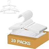 20 Pack Baby Clothes Hangers, 11-15" Adjustable Non-Slip Thickened Kid Hangers for Nursery Closet Toddlers Infant Children to Teenager (White)
