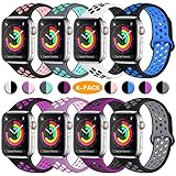 ilopee Waterproof Sport Band Compatible with Apple Watch Series 4 3 2 1, Fashionable Strap for iWatch 42mm 44mm, Multi Colors, M/L