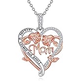 Mom/Nana/Grandma Birthday Gifts 925 Sterling Silver Rose Heart Pendant Necklace Jewelry for Mother Women Lover