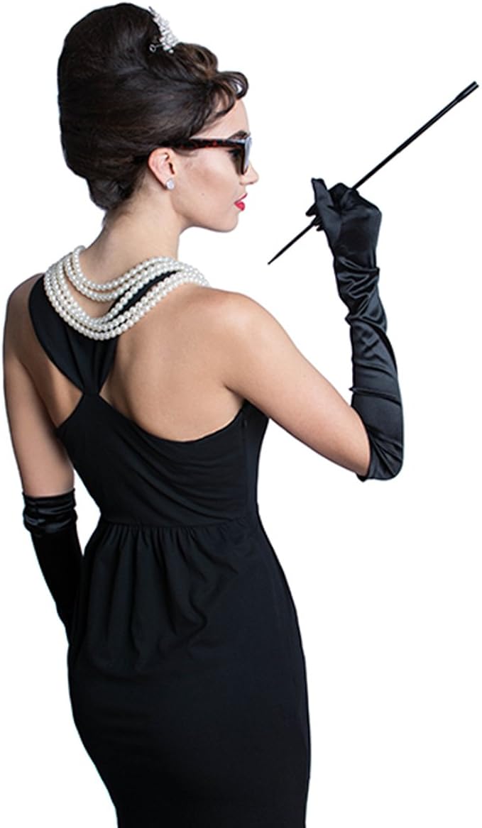 audrey hepburn long black dress