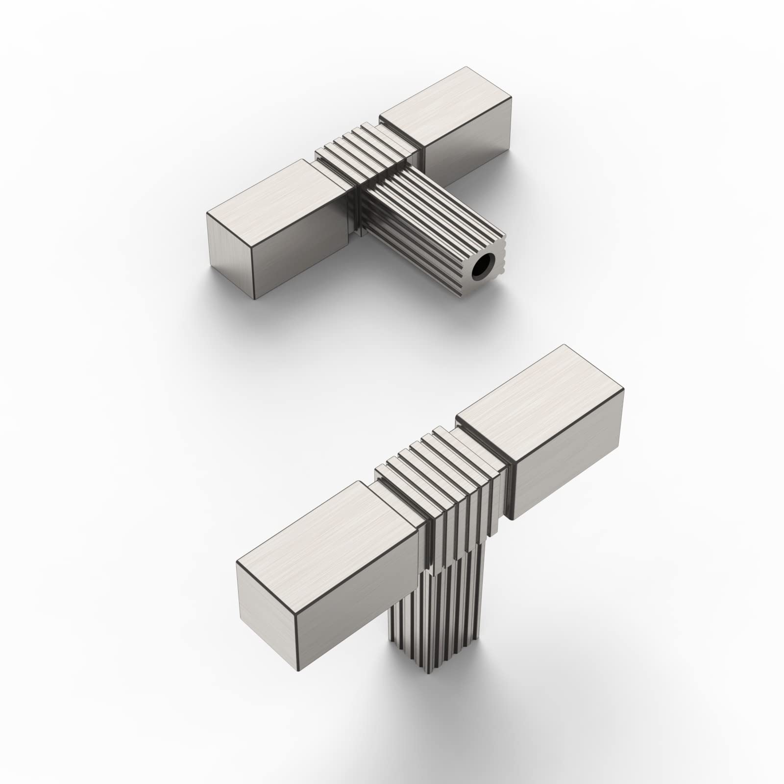Photo 1 of Amerdeco 10 Pack Brushed Satin Nickel Cabinet Knobs Single Hole Cabinet Pulls 2 Inch Solid Zinc Alloy Cupboard Drawer Knobs Kitchen Cabinet Knobs T Bar Hardware ZH0021
