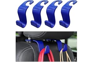 LSKASELUE 4 PCS Car Headrest Hook, S Type Heavy Duty Auto Rear Seat Hangers Storage Organizers, Space Saving Vehicle Storage 
