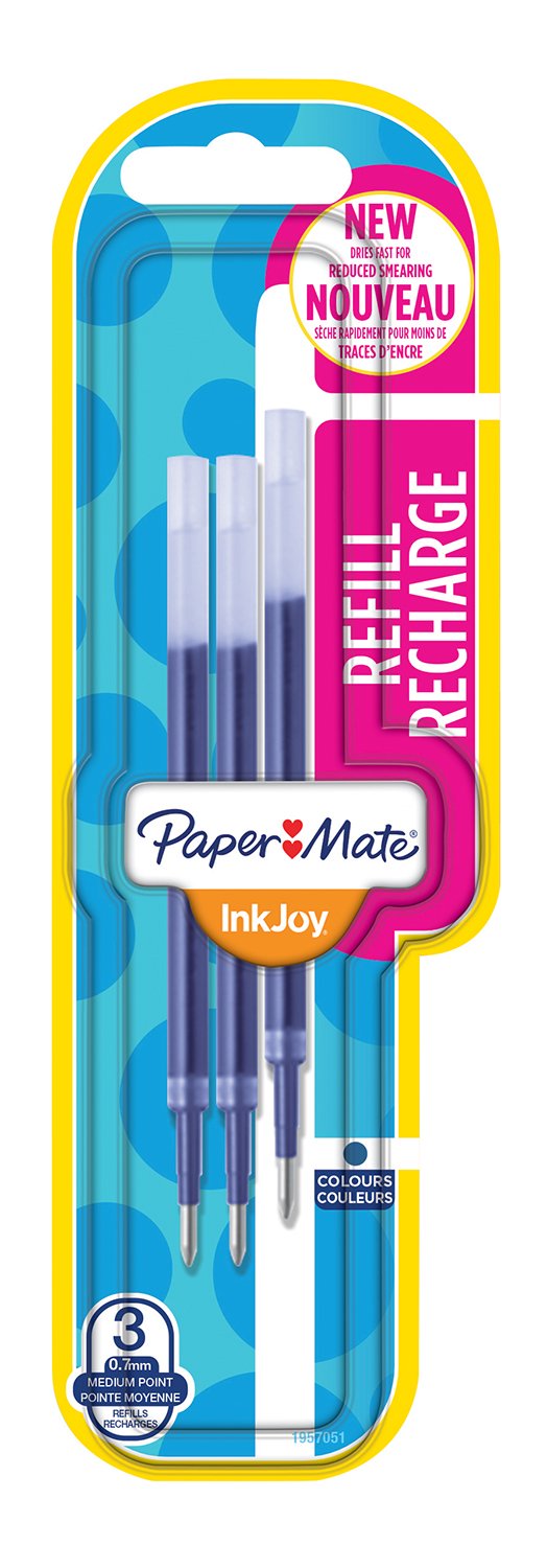 Paper Mate InkJoy Gel Pen Refills - Blue, Pack of 3