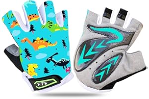 Kids Junior Cycling Gloves Fingerless Outdoor Sport Road Mountain Bike, Fit Boy Girl Youth Age 2-10, Gel Padding Bicycle Half