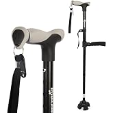 Adjustable Walking Cane for Women &amp; Men for Stability, Self Standing Cane with Second Handle for Standing, 350lbs Heavy Duty Foldable Collapsible Folding Cane, Walking Sticks for Seniors &amp; Adult