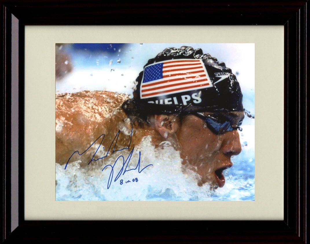 Amazon Com Framed Michael Phelps Autograph Replica Print Most