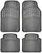 OxGord Universal Fit 4-Piece Full Set Eagle Heavy Duty Rubber Floor Mat - (Gray)