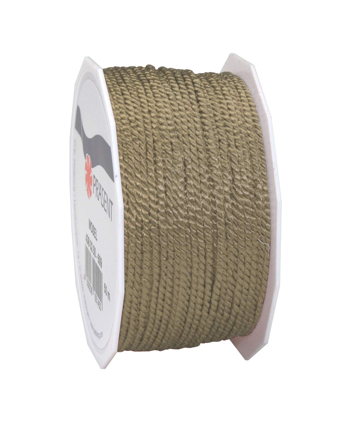 C.E. Pattberg Mosel Cord in Taupe, 55 Yards of Braided Cord for Gifts, Parcels & Presents, 0.08 inches Width, Accessories for Decoration and Handicrafts, Tearproof Tape for Gift Wrapping