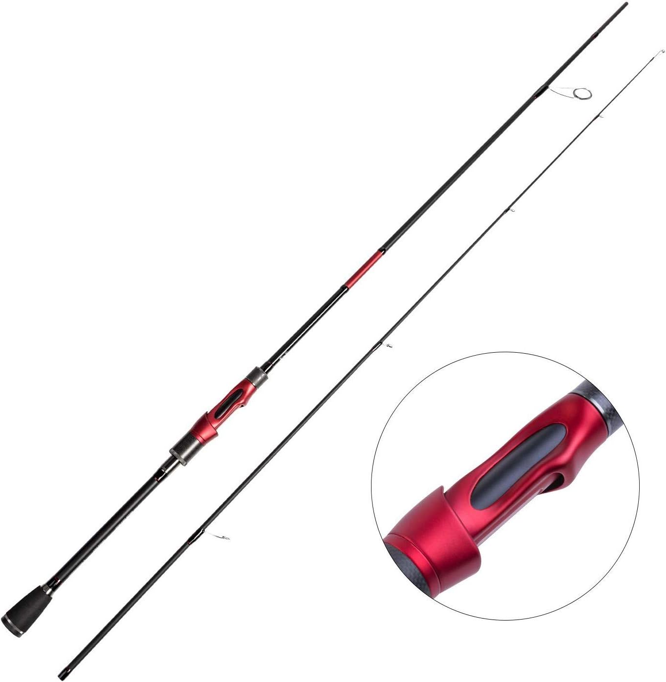 Goture Spinning Travel Fishing Rods Ultralight Light Carbon Fiber Two Piece Fishing Poles M Power MF Action 7