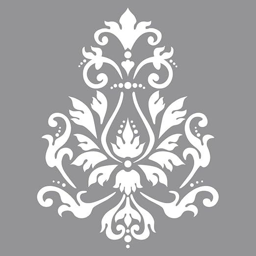 title=RAYHER HOBBY, Stencil per pareti, motivo broccato, stampo per pittura, shabby