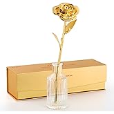 ECO SPACE 24K Gold Dipped Real Rose – Handpicked Real Rose Preserved in 24K Gold – Elegant, One-of-a-Kind Romantic Gift for Her – Ideal for Birthday, Anniversary, Mother’s Day, Valentine’s Day